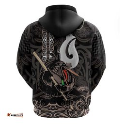 RugbyLife Shop Aotearoa Hei Matau Hoodie Haka Kiwi Mix Maori Mangopare LT14