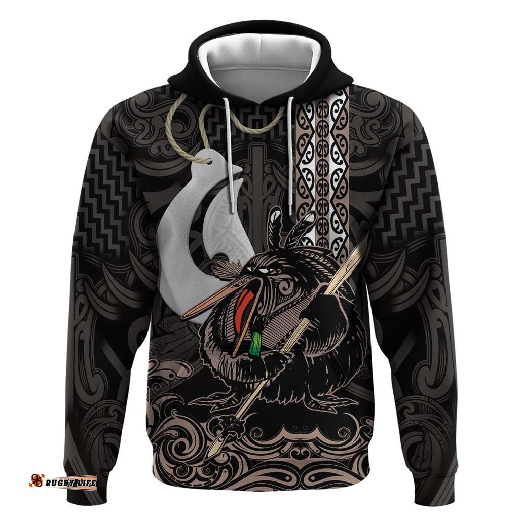 RugbyLife Shop Aotearoa Hei Matau Hoodie Haka Kiwi Mix Maori Mangopare LT14