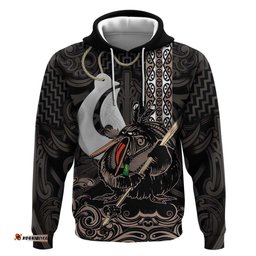 RugbyLife Shop Aotearoa Hei Matau Hoodie Haka Kiwi Mix Maori Mangopare LT14