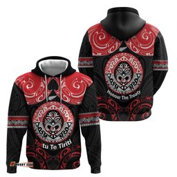 RugbyLife Shop Aotearoa Toitu Te Tiriti Hoodie Haka Tiki Honour The Treaty LT14