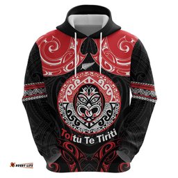 RugbyLife Shop Aotearoa Toitu Te Tiriti Hoodie Haka Tiki Honour The Treaty LT14