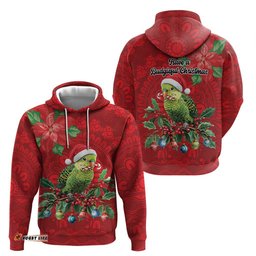 RugbyLife Shop Aussie Green Budgerigar Hoodie Aboriginal Inspired Christmas LT9