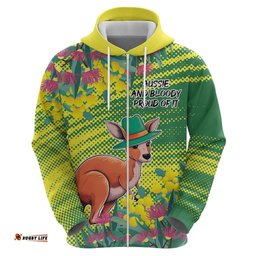 RugbyLife Shop Aussie and Bloody Proud of It Hoodie Happy Australia Day LT9