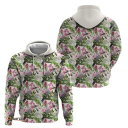 RugbyLife Shop Aussie Pink Cockatoo Flowers Seamless Pattern Hoodie LT9
