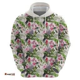 RugbyLife Shop Aussie Pink Cockatoo Flowers Seamless Pattern Hoodie LT9