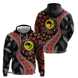 RugbyLife Shop Aotearoa and Australia Hoodie Maori Koru Ferns With Aboriginal Kangaroo LT03