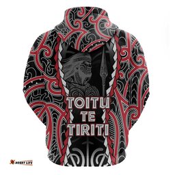RugbyLife Shop Aotearoa Waitangi Day Hoodie Maori Warrior Tribal Tattoo LT05