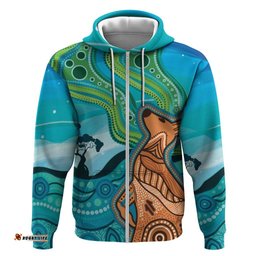 RugbyLife Shop Aussie Aurora Borealis Aboriginal Art Hoodie LT7