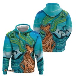 RugbyLife Shop Aussie Aurora Borealis Aboriginal Art Hoodie LT7