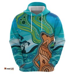 RugbyLife Shop Aussie Aurora Borealis Aboriginal Art Hoodie LT7