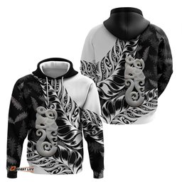 RugbyLife Shop Aotearoa Manaia NZ Maori Silver Fern Hoodie LT14