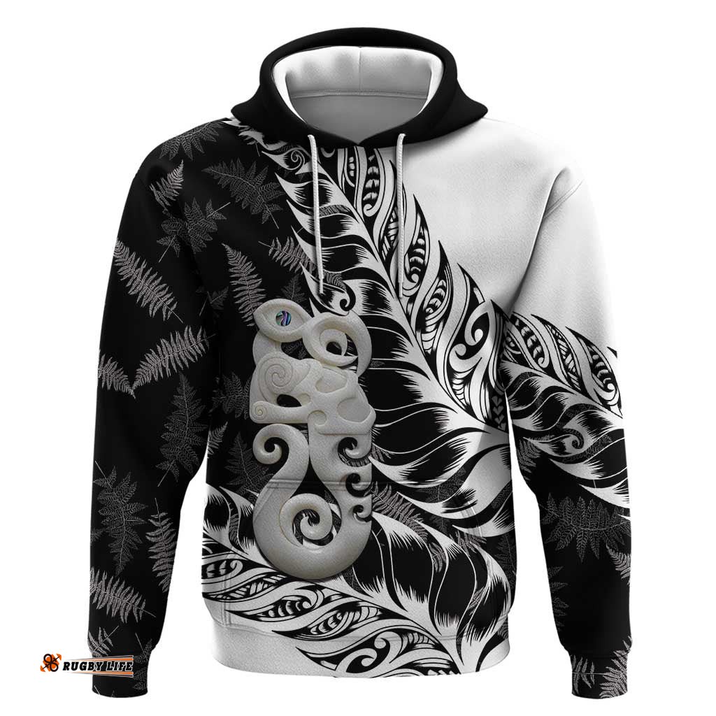 RugbyLife Shop Aotearoa Manaia NZ Maori Silver Fern Hoodie LT14