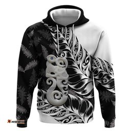 RugbyLife Shop Aotearoa Manaia NZ Maori Silver Fern Hoodie LT14