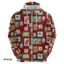 RugbyLife Shop Aussie Birds Christmas La La Land Hoodie Red Vintage Stamp Edition LT9