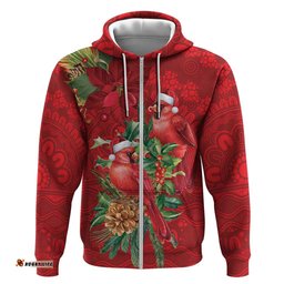 RugbyLife Shop Aussie Red Cardinal Hoodie Aboriginal Inspired Christmas LT9