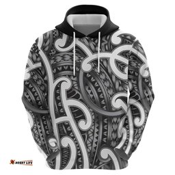 RugbyLife Shop Aotearoa Maori Kowhaiwhai Hoodie Kiwikiwi Puhoro and Patiki LT9