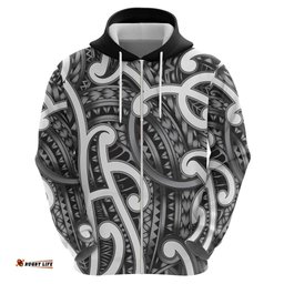 RugbyLife Shop Aotearoa Maori Kowhaiwhai Hoodie Kiwikiwi Puhoro and Patiki LT9