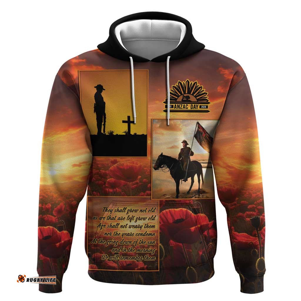 RugbyLife Shop ANZAC Day Film Reel Lest We Forget Hoodie Australia NZ Memorial LT9