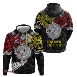 RugbyLife Shop Aotearoa and Niue Mo Te Tiriti Hoodie New Zealand Honour The Treaty Ake!Ake!Ake! LT9