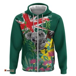 RugbyLife Shop Australia Day Koala Hoodie Aussie Aussie Aussie Oi Oi Oi National Color LT9