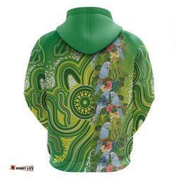 RugbyLife Shop Budgerigar Australia Hoodie Aussie Common Parakeet Indigenous Art LT14