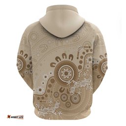 RugbyLife Shop Beige Lizards Australia Hoodie Boomerang Indigenous Art LT14