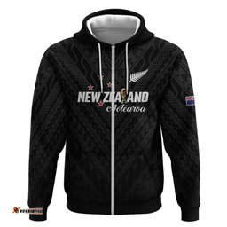 RugbyLife Shop Custom Football New Zealand Hoodie Aotearoa United Black Version LT01