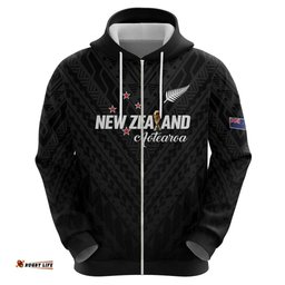 RugbyLife Shop Custom Football New Zealand Hoodie Aotearoa United Black Version LT01