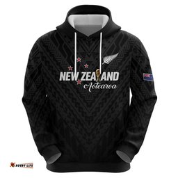 RugbyLife Shop Custom Football New Zealand Hoodie Aotearoa United Black Version LT01