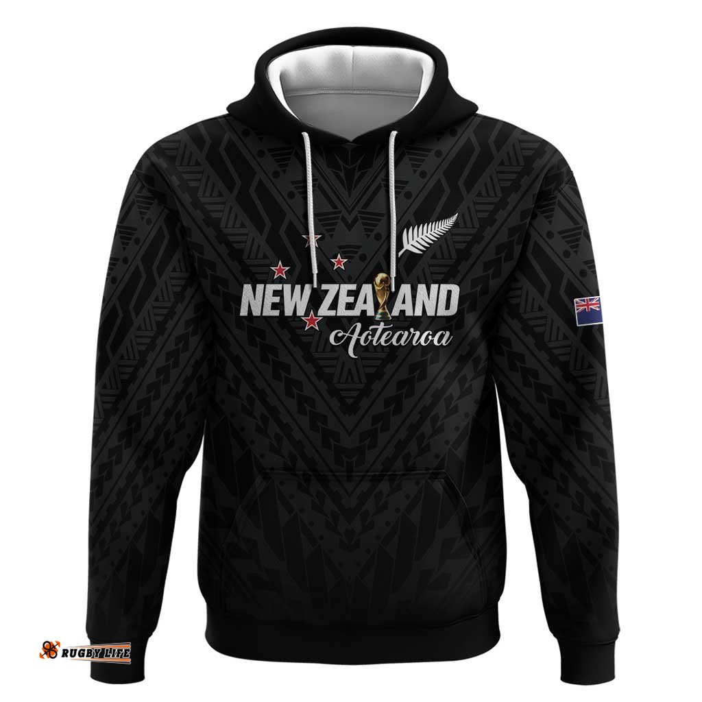 RugbyLife Shop Custom Football New Zealand Hoodie Aotearoa United Black Version LT01