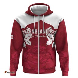 RugbyLife Shop Custom England Rugby 2025 Hoodie Go Champions Red Rose LT14