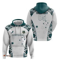 RugbyLife Shop Custom Australia Rugby 2026 Hoodie Go Wallabies Aboriginal Pattern White Version LT05