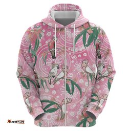 RugbyLife Shop Australia Galah Aboriginal Hoodie Breast Cancer Awareness LT7