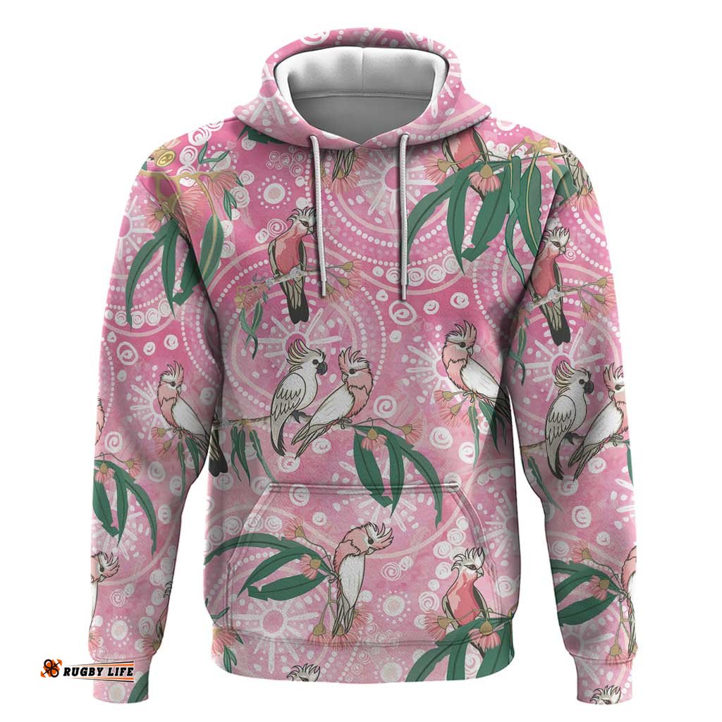 RugbyLife Shop Australia Galah Aboriginal Hoodie Breast Cancer Awareness LT7