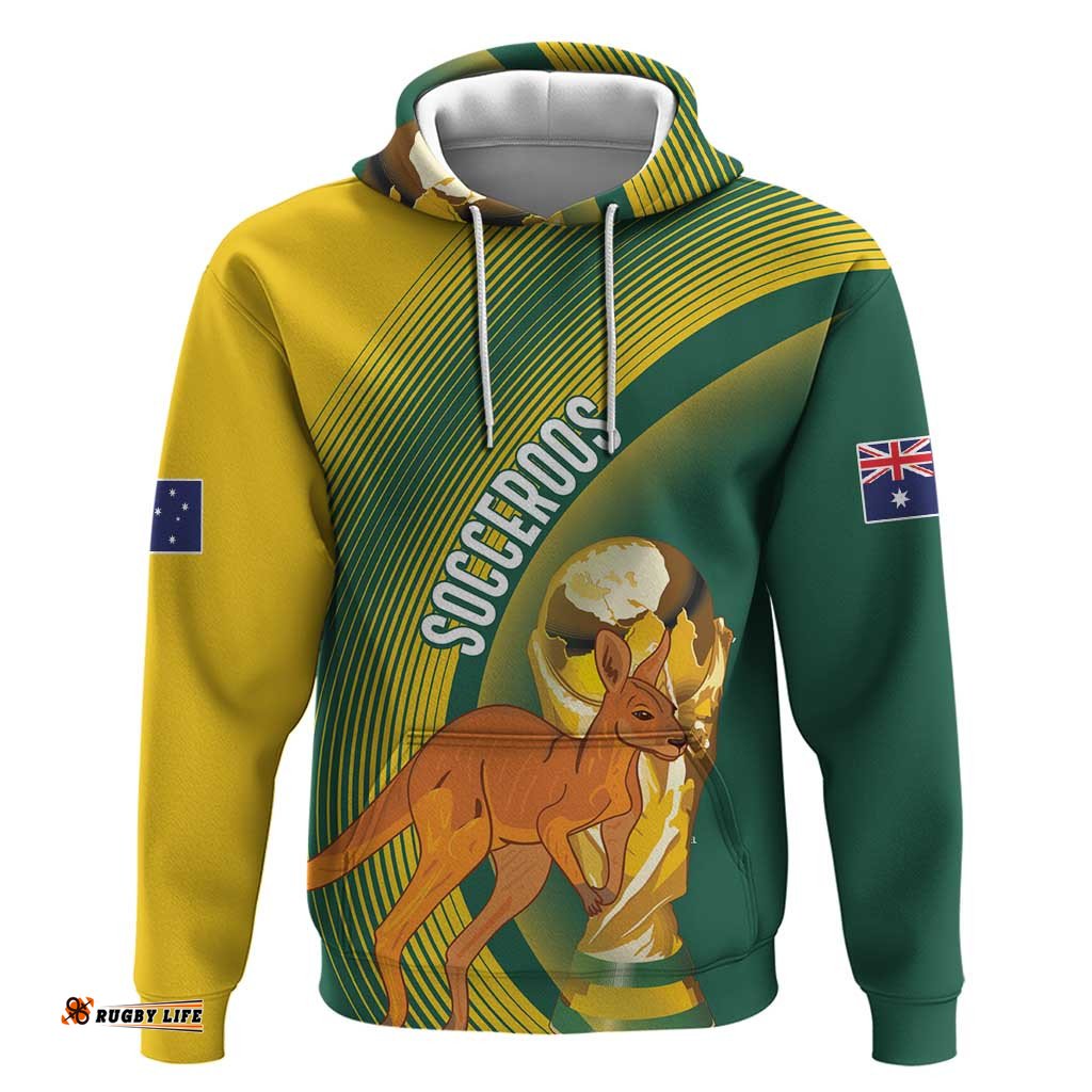 RugbyLife Shop Australia Socceroos WC2026 Custom Hoodie Golden Champions LT7