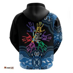 RugbyLife Shop Autism Awareness Australia Indigenous Hoodie We All Have Different Abilities LT14