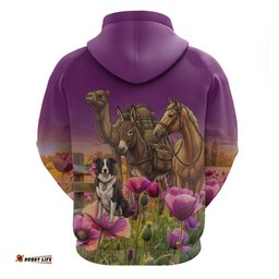 RugbyLife Shop ANZAC Day Hoodie Lest We Forget The Animals Of War LT15