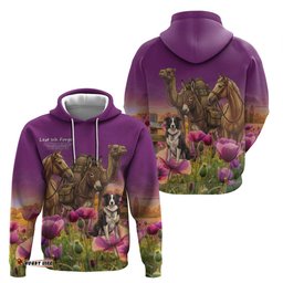 RugbyLife Shop ANZAC Day Hoodie Lest We Forget The Animals Of War LT15