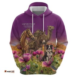 RugbyLife Shop ANZAC Day Hoodie Lest We Forget The Animals Of War LT15