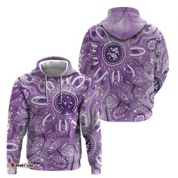RugbyLife Shop Australia Epilepsy Awareness Indigenous Hoodie Butterfly Aboriginal Art LT7