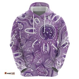 RugbyLife Shop Australia Epilepsy Awareness Indigenous Hoodie Butterfly Aboriginal Art LT7