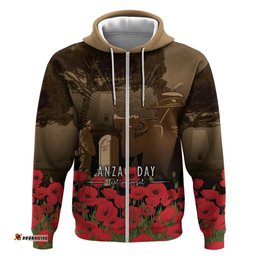 RugbyLife Shop Australia - New Zealand ANZAC Lone Pine Hoodie The Last Post LT7