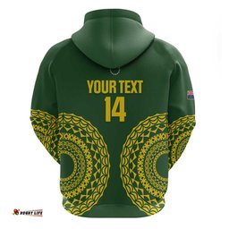 RugbyLife Shop Custom Avaiki Cook Islands Rugby Hoodie Kuki Airani Tatau Green LT14