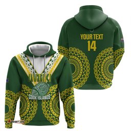 RugbyLife Shop Custom Avaiki Cook Islands Rugby Hoodie Kuki Airani Tatau Green LT14