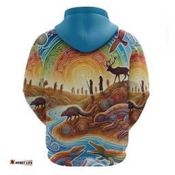 RugbyLife Shop Aboriginal Dreamtime Animals Stories Hoodie LT9