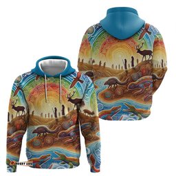 RugbyLife Shop Aboriginal Dreamtime Animals Stories Hoodie LT9