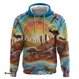 RugbyLife Shop Aboriginal Dreamtime Animals Stories Hoodie LT9
