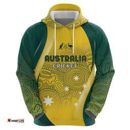 RugbyLife Shop Australia Cricket Custom Indigenous Hoodie Aboriginal Arts GO Aussie LT7