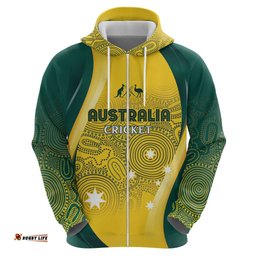 RugbyLife Shop Australia Cricket Custom Indigenous Hoodie Aboriginal Arts GO Aussie LT7