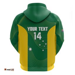 RugbyLife Shop Custom Bowls Australia Hoodie National Color Curve Sporty LT14